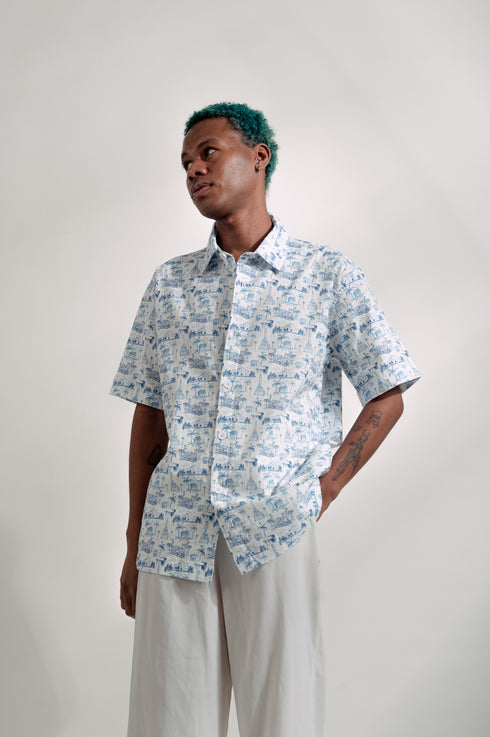 EMGEE by Get Spotted: Beni Buttondown in Toile de Pinoy Fabric